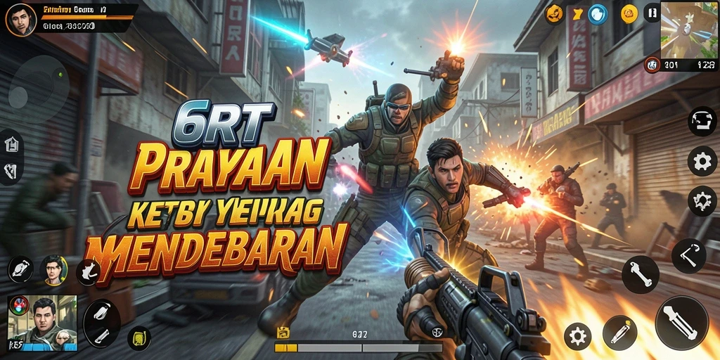 Tampilan gameplay mendebarkan dari 6RT dengan aksi yang intens.