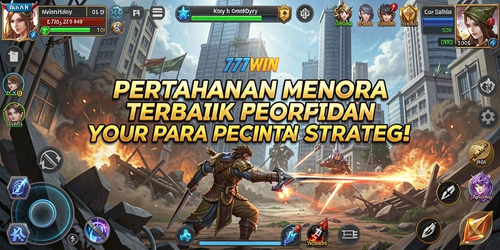 Tampilan gameplay menakjubkan di 777WIN Tower Defense.