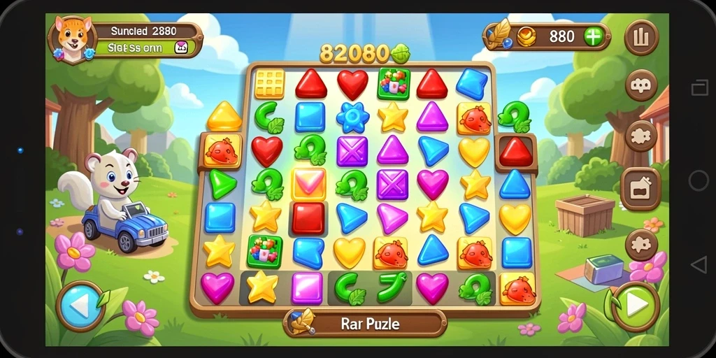 Screenshot gameplay 8180 menampilkan tantangan teka-teki menarik.