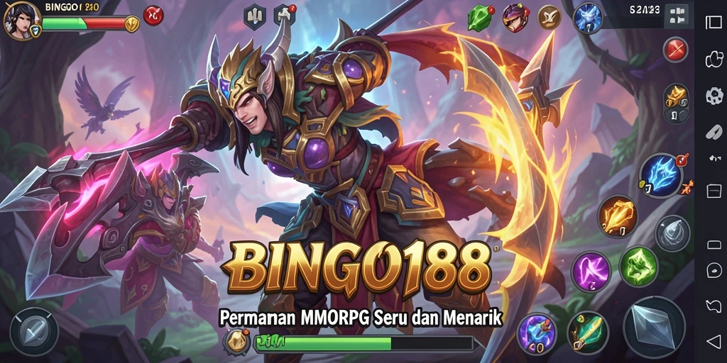 Screenshot BINGO188 menampilkan aksi pertempuran seru dan interaksi pemain dalam MMORPG.