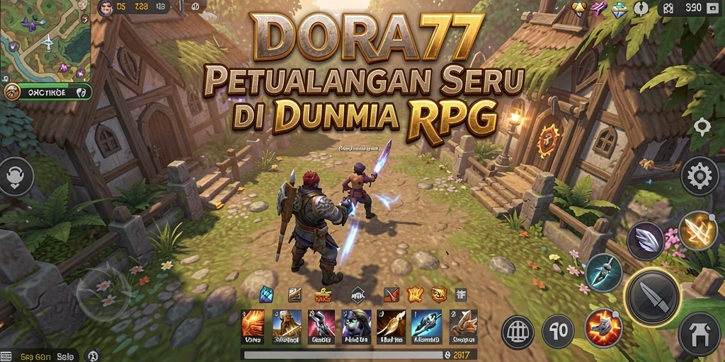 Screenshot utama DORA77 menampilkan aksi seru dalam gameplay RPG.