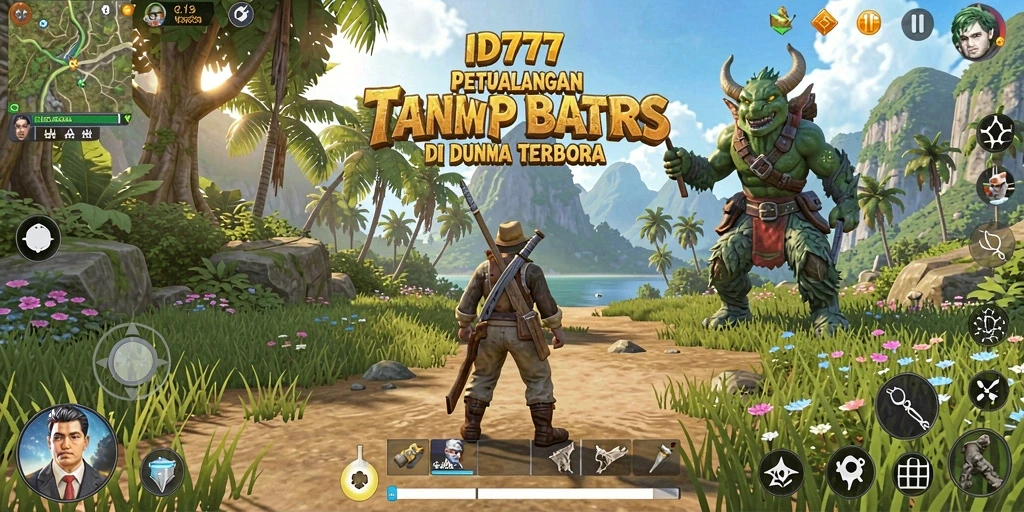 Tampilan saat menjelajah dunia terbuka ID777 yang menakjubkan.
