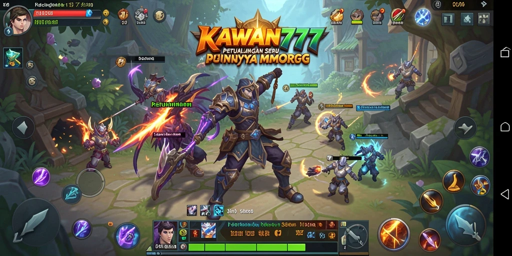 Screenshot gameplay KAWAN777 menampilkan pertarungan seru di dunia MMORPG.