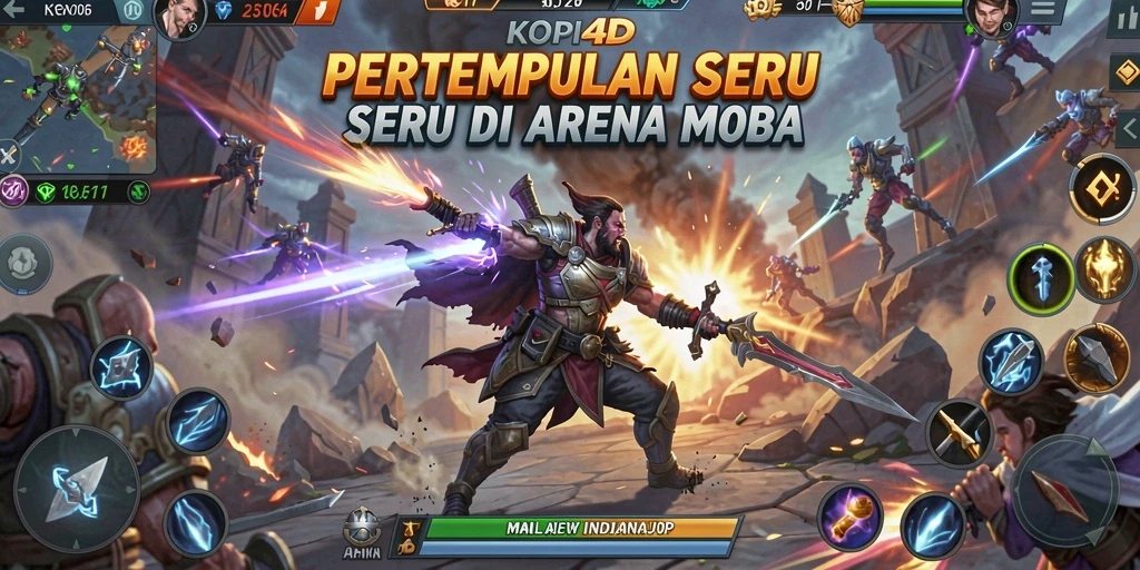 Tampilan gameplay menegangkan dalam arena pertempuran KOPI4D.