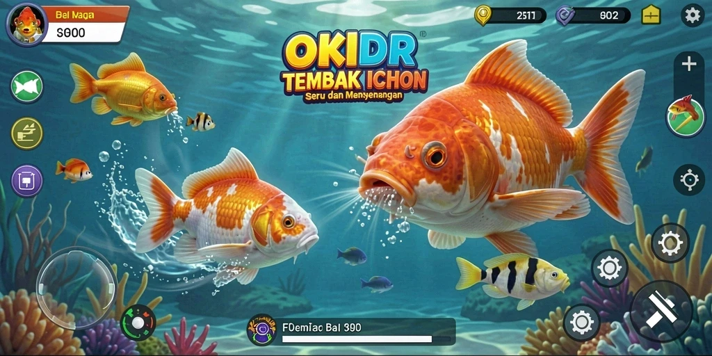 Screenshot gameplay seru dari permainan Tembak Ikan OKIDR.