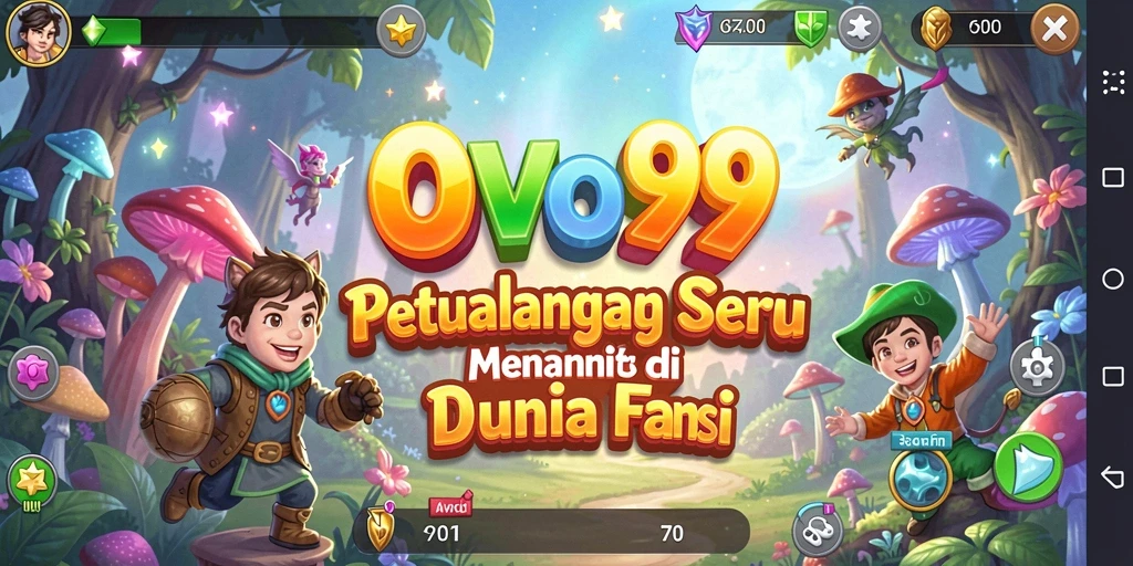 Screenshot OVO99 menampilkan pemain menjelajahi dunia petualangan yang fantastis.