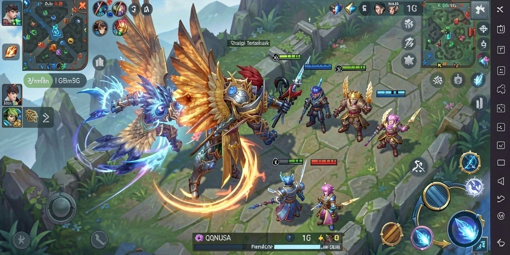 Tampilan gameplay strategis yang mendetail dalam QQNUSA.