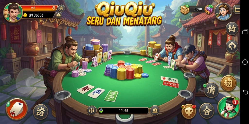 Tampilan utama gameplay QiuQiu yang seru dan mendebarkan.