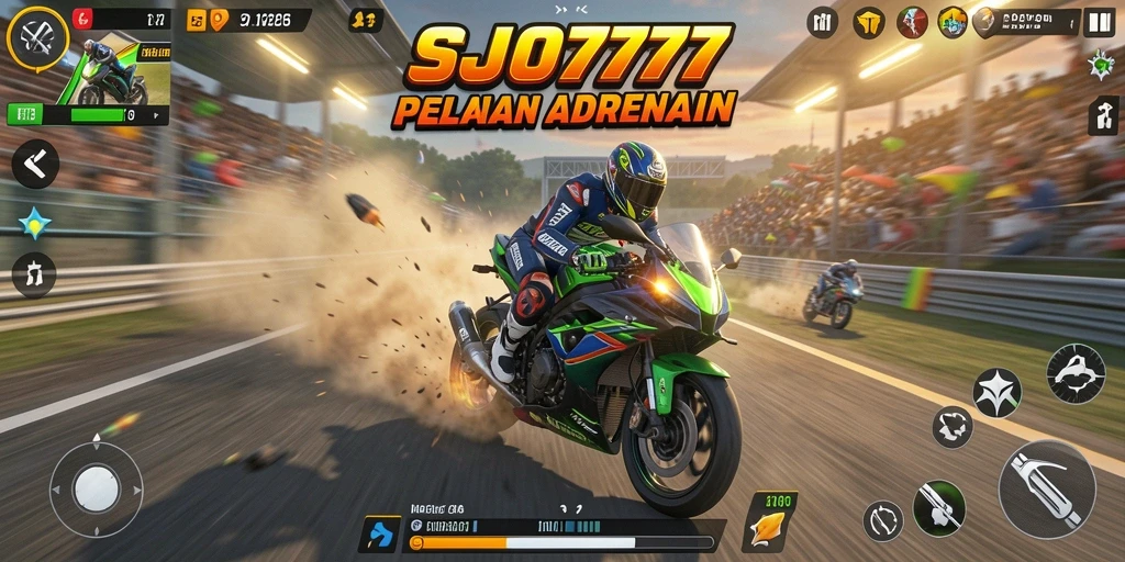 Gameplay seru dengan balapan motor yang cepat dan menantang.
