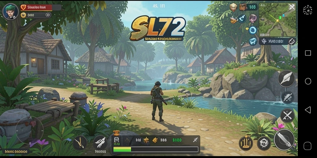 Tampilan gameplay SL72 dengan karakter dan interaksi sosial yang menarik.