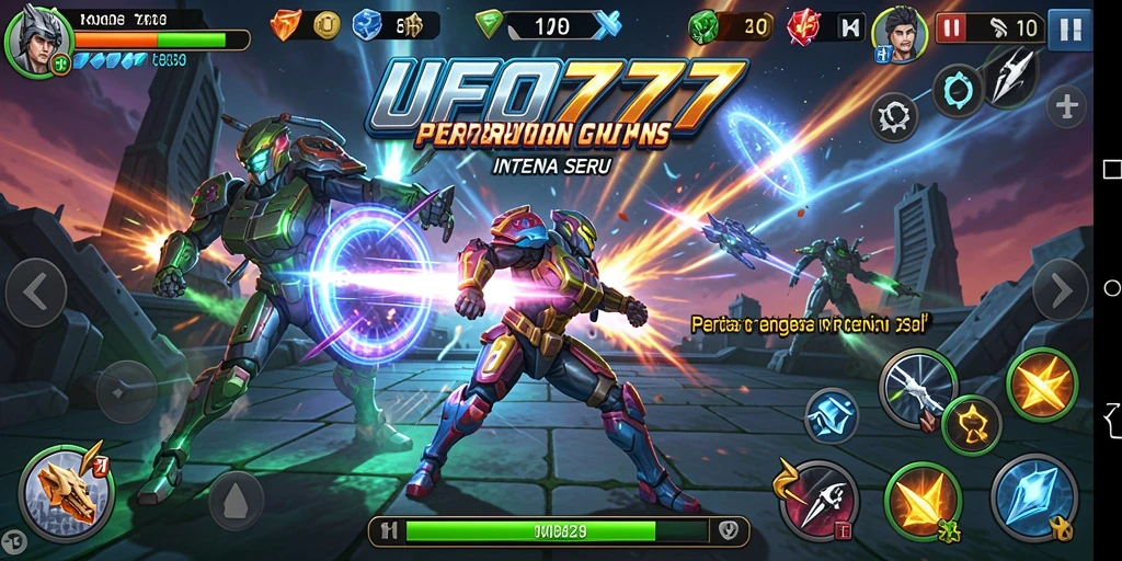 Tampilan gameplay UFO777 yang seru dalam pertarungan.