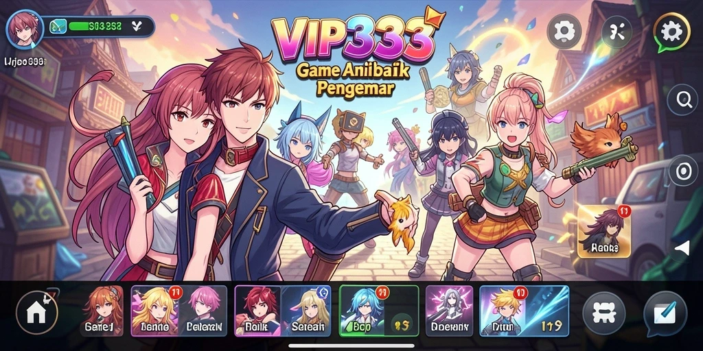 Screenshot utama dari gameplay anime yang mendebarkan.