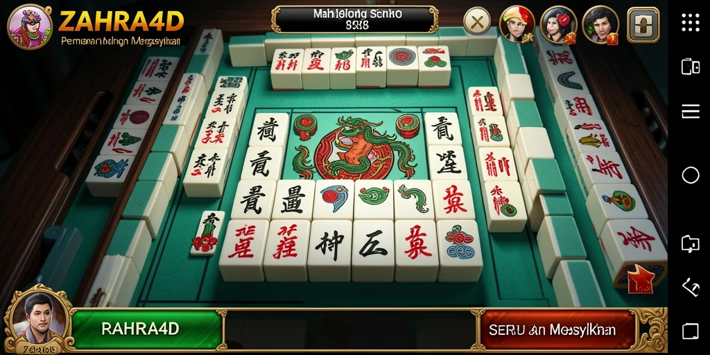 Screenshot gameplay ZAHRA4D dengan tampilan ubin Mahjong yang menarik.